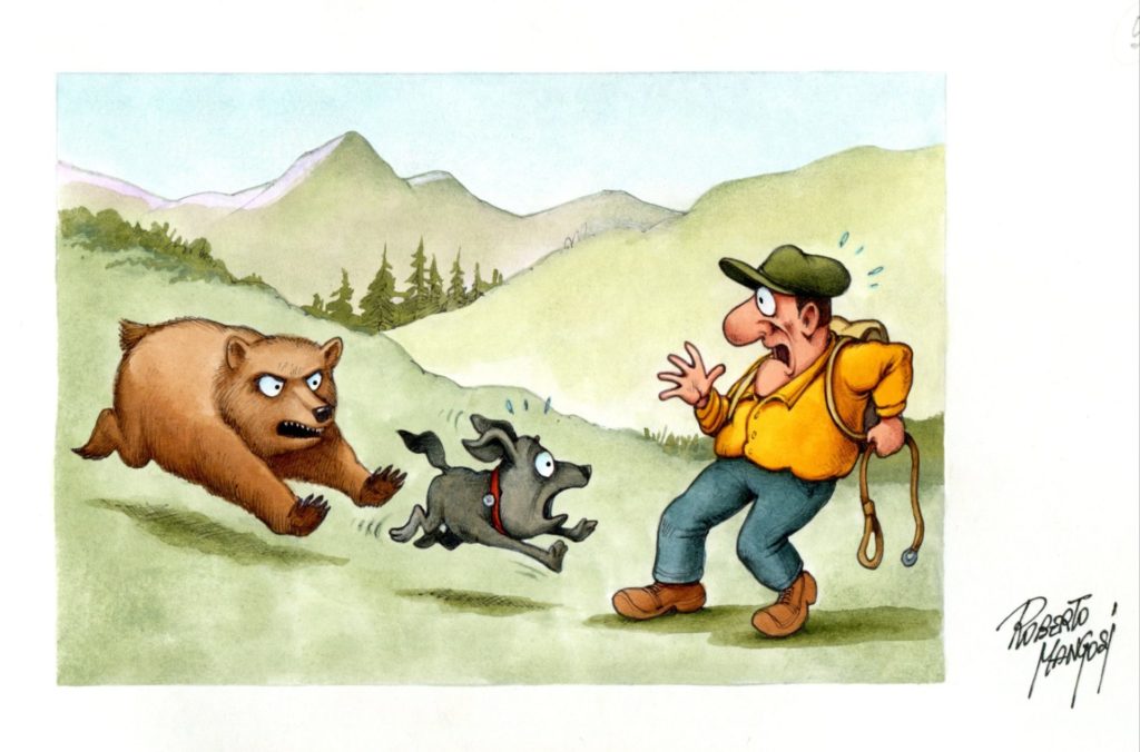 Begegnung Bär - Hund - Mensch I(c)Roberto Mangosi I AVS