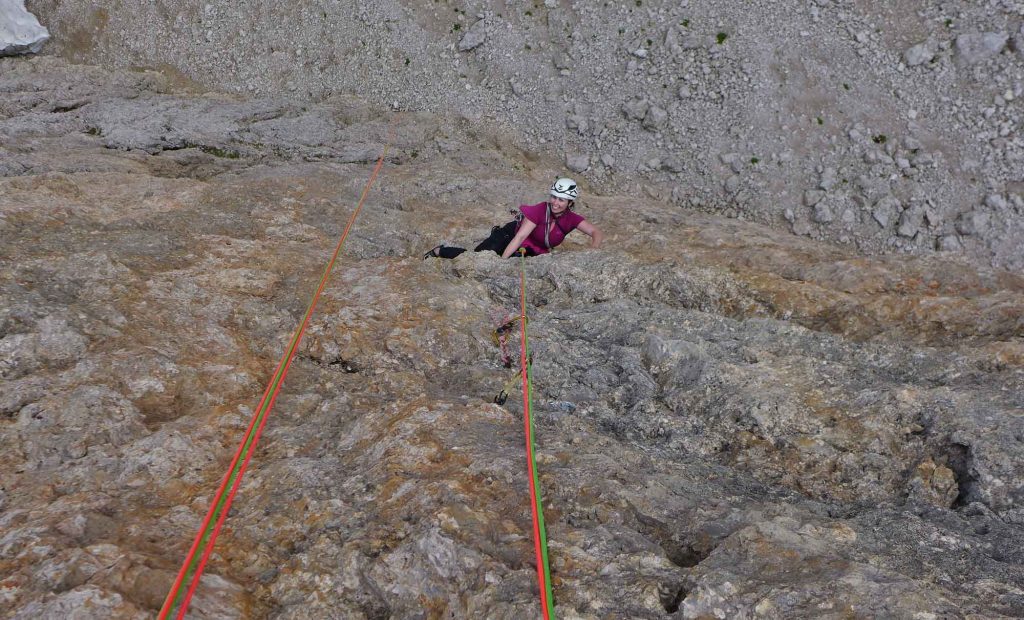 Iva Outrata in der ersten Seillänge der "Astapowo 1910"