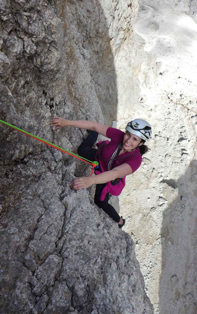 Iva Outrata in der zweiten Seillänge der "Astapowo 1910"