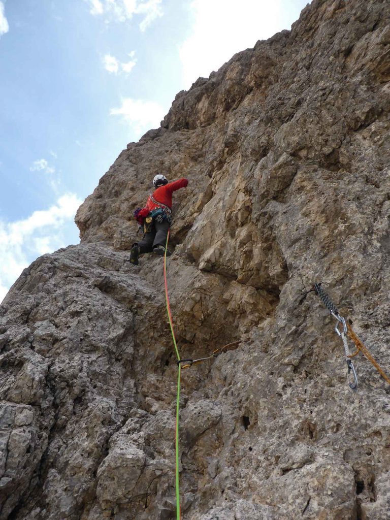 Ivo Rabanser in der letzten Seillänge der Route