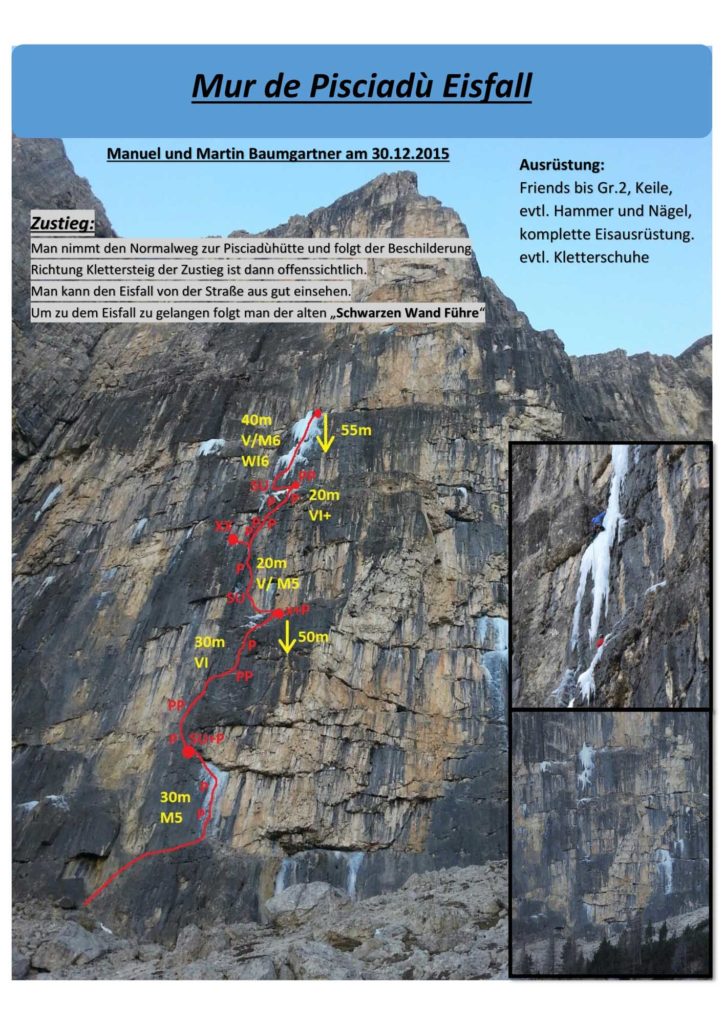 Topo Mur de pisciadu Eisfall © Manuel und Martin Baumgartner
