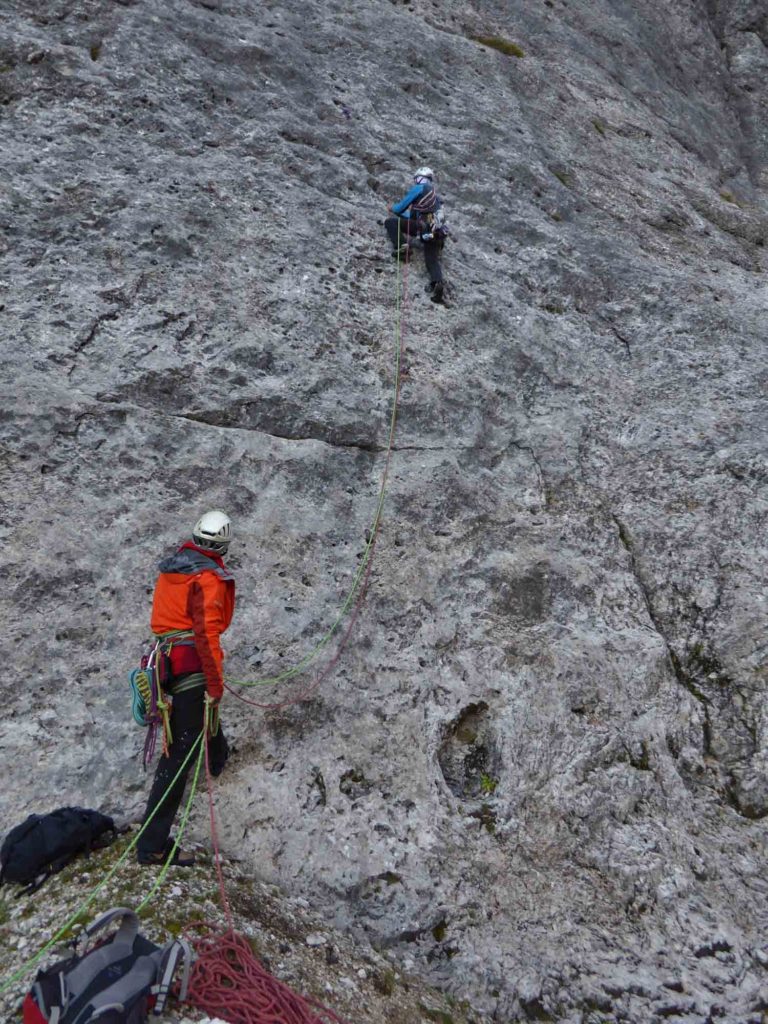 Ivo Rabanser und Florian Kluckner in der ersten Seillänge