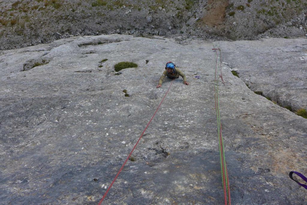 Franz Heiss in der ersten Seillänge