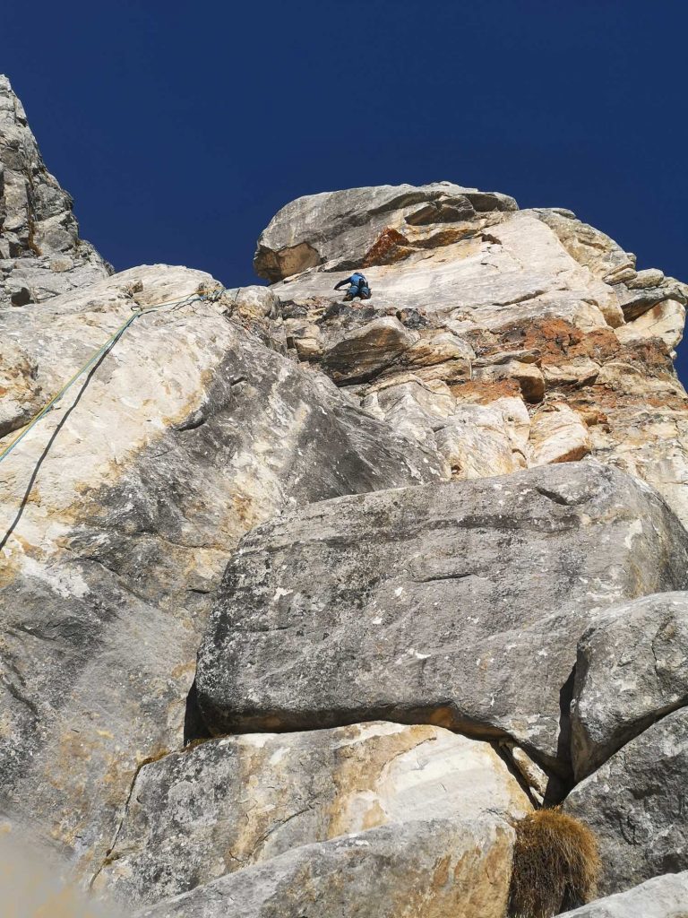 1.Seillänge der Route "White Nose"