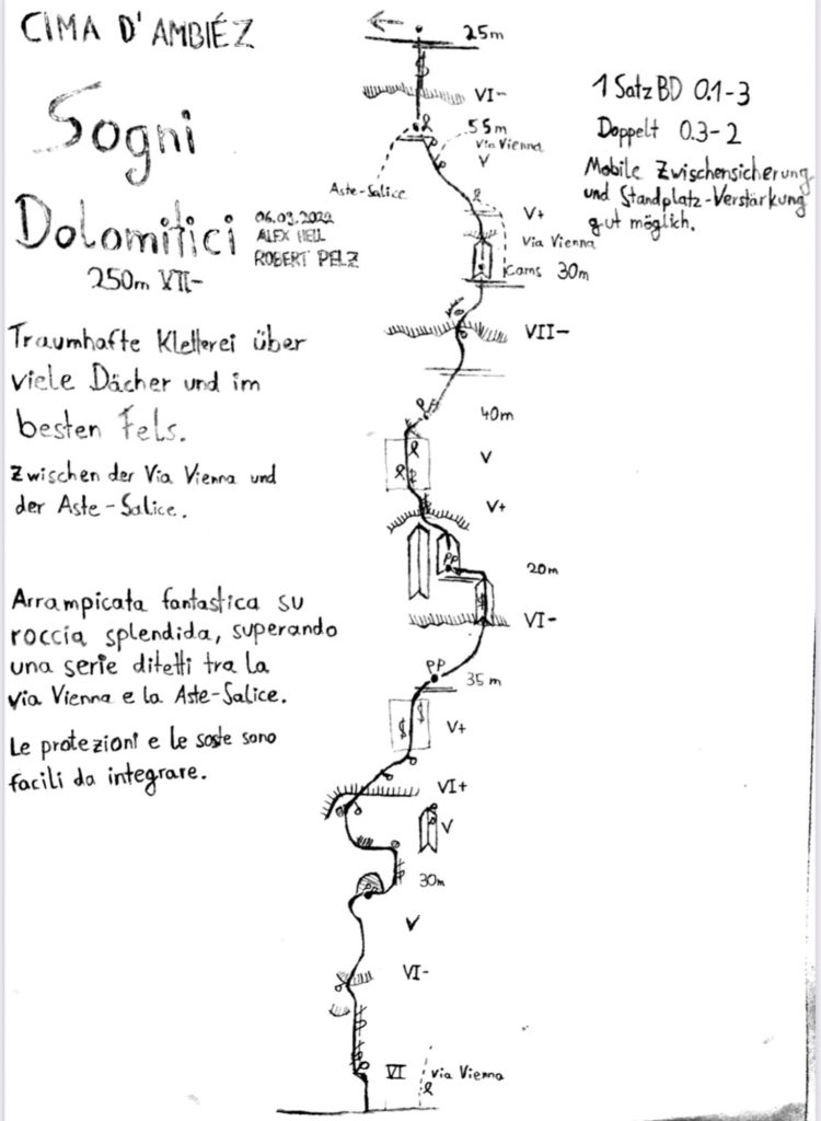 Topo der Tour "Sogni Dolomitici" © Alexander Hell