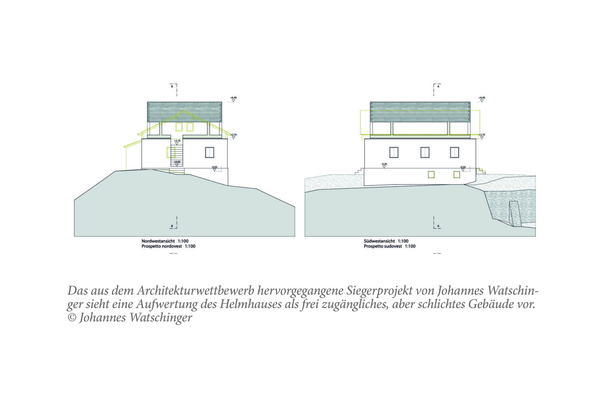 Projekt offenes Helmhaus lt. Planung Arch. Johannes Watschinger
