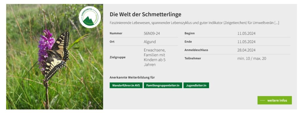 Screenshot AVS Kurse