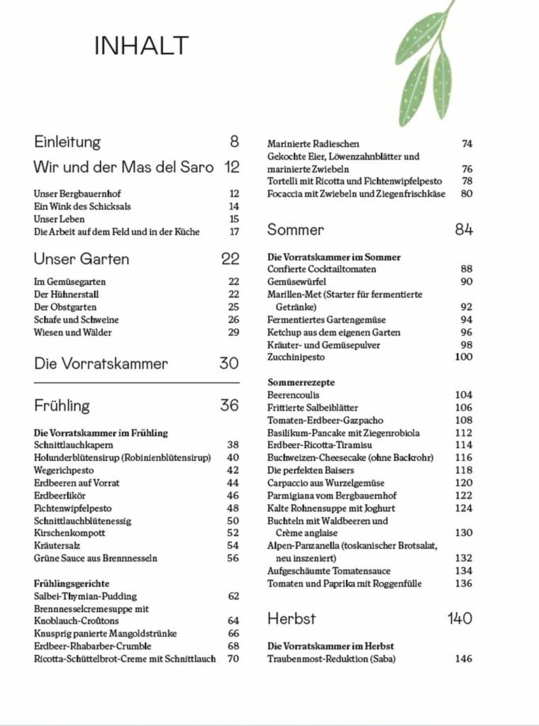Inhaltsverzeichnis Cucina e giardino (c) Edition Raetia (1)