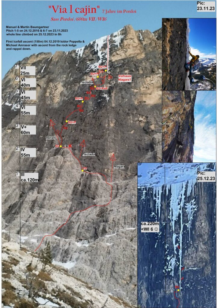 Topo Via l cajin © Manuel Baumgartner