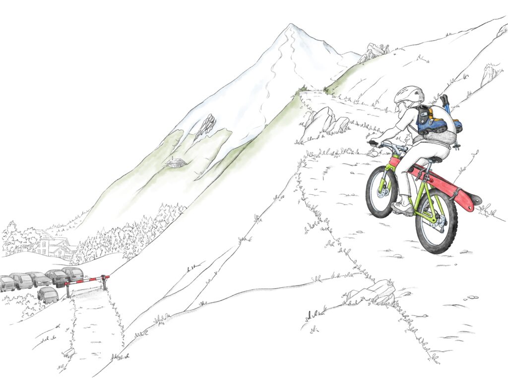 Bike & Ski I © CAA – Club Arc Alpin, Illustration Georg Sojer