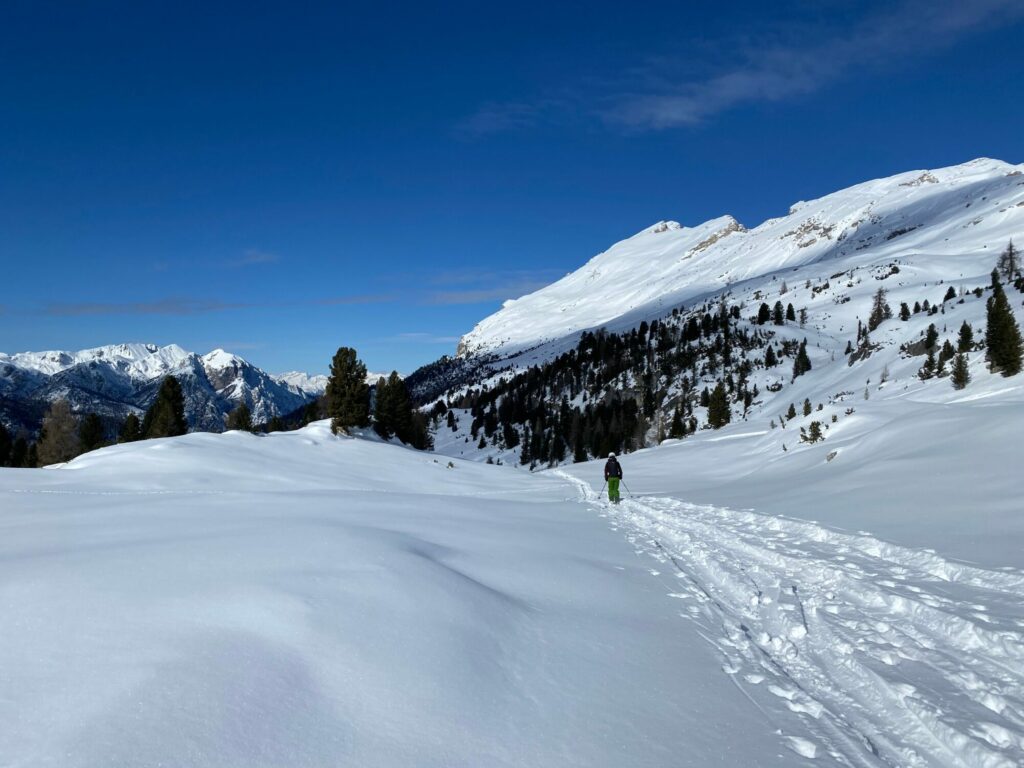 Leichte Skitour, auch für Anfänger geeignet, auf den Strudelkopf / Monte Specie 2307m von Schluderbach.