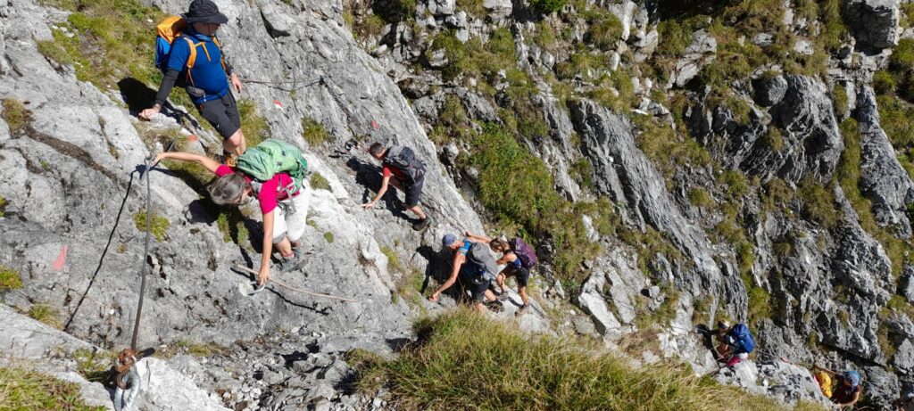 Aufstieg Wanserjoch Seilsicherungen I(c)AVS Meran