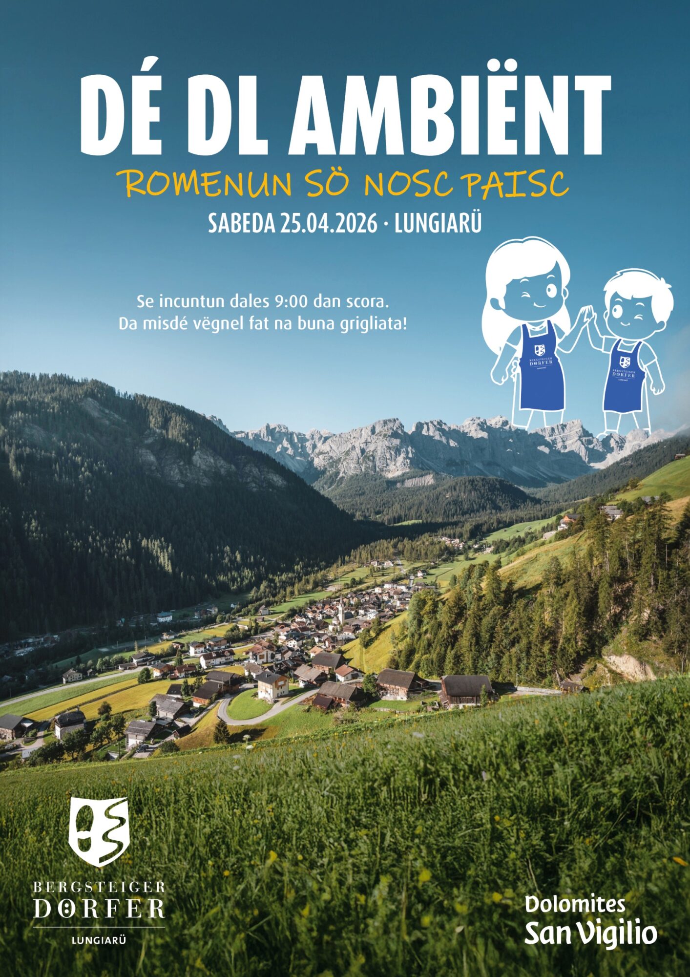 Plakat Müllsammelaktion Lungiarü I ©Lokale Arbeitsgruppe Bergsteigerdorf Lungiarü